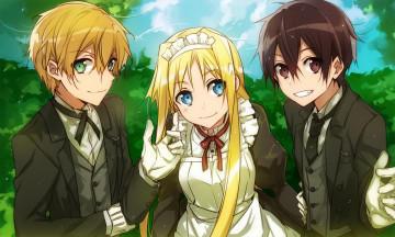 Картинка аниме sword+art+online kirigaya kazuto eugeo alice schuberg