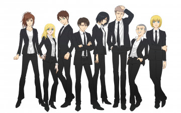 Картинка аниме shingeki+no+kyojin персонажи