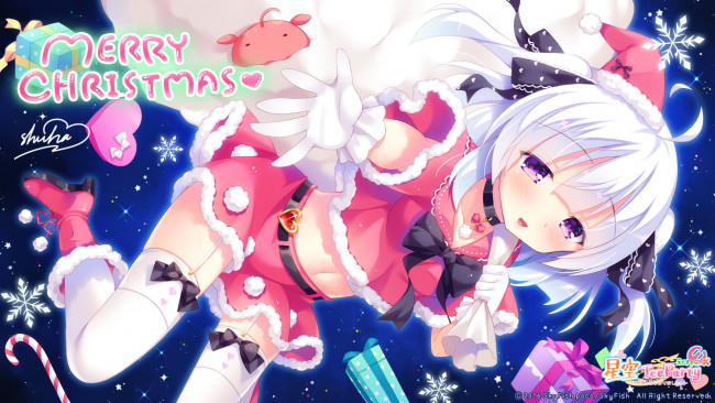 Обои картинки фото аниме, зима,  новый год,  рождество, yamane, nemu
