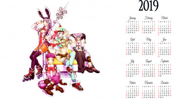 Картинка календари фэнтези девушка ролики оружие