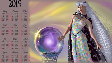 Картинка календари фэнтези шар девушка