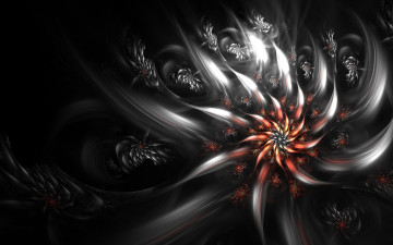 Картинка 3д графика fractal фракталы цветок шлейф отражения