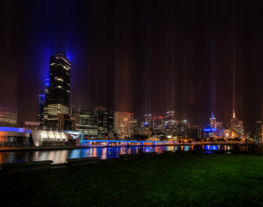 Картинка города огни ночного мельбурн австралия