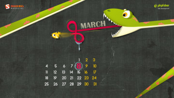 обоя календари, рисованные, векторная, графика, птичка, змея
