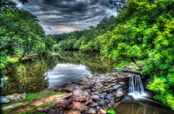 Картинка природа реки озера зелень река лес запруда лето