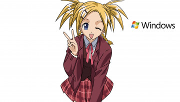 Картинка компьютеры windows+7+ vienna девушка логотип фон взгляд