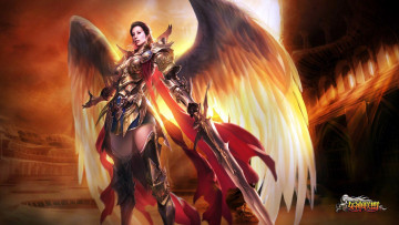Картинка видео+игры league+of+angels ангел девушка крылья меч