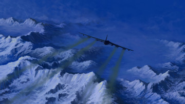 Картинка авиация 3д рисованые v-graphic небо полет