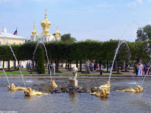 обоя петергоф, верхний, парк, лето, 2005, города, санкт, петербург, россия