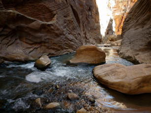 Картинка природа реки озера labyrinth falls zion national park usa utah