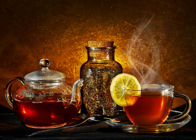 Обои картинки фото еда, напитки, Чай, чай, лимон