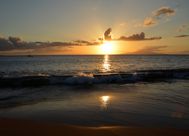 Обои картинки фото maui, hawaii, природа, восходы, закаты, море, закат