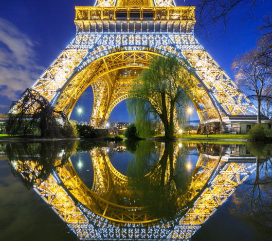 Обои картинки фото города, париж , франция, деревья, озеро, париж