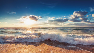 Картинка природа побережье брызги море волны