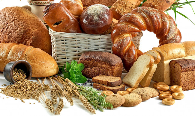 Обои картинки фото еда, хлеб,  выпечка, зерна, сдоба