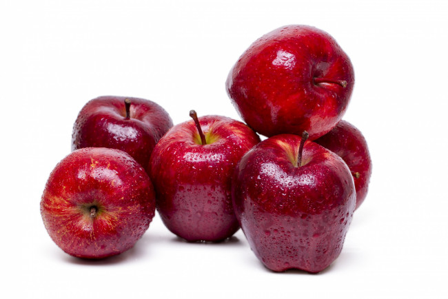 Обои картинки фото еда, Яблоки, капли, яблоки