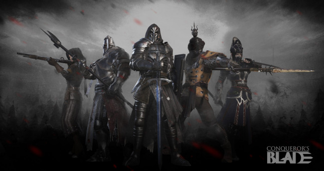 Обои картинки фото видео игры, conqueror`s blade, рыцари, туман