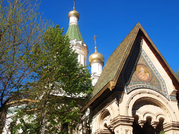 Обои картинки фото болгария, города, православные, церкви, монастыри, руская, церковь-, софии