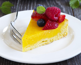 Картинка еда торты лимонный торт ягоды