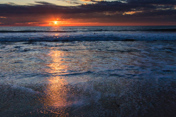 Картинка природа восходы закаты пляж океан солнце горизонт