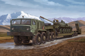 Картинка рисованные армия транспортер тягач маз-537 военный четырехосный