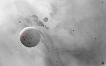 Картинка космос арт туманность звёзды планеты