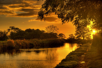 Картинка природа восходы закаты заря река