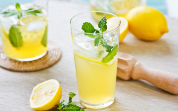 Картинка еда напитки +сок мята лимонад лимон стакан напиток