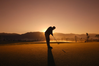 Картинка спорт гольф силуэт закат