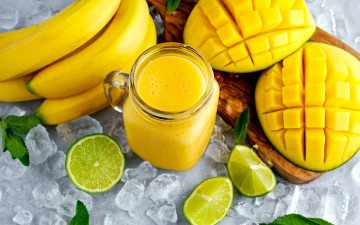 Картинка еда напитки +сок лед лайм банан сок манго