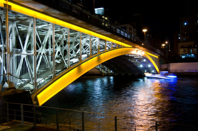 Обои картинки фото города, мосты, свет, река, мост