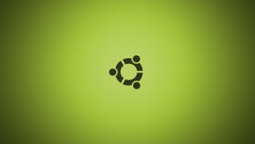 обоя компьютеры, ubuntu linux, логотип, фон, зеленый