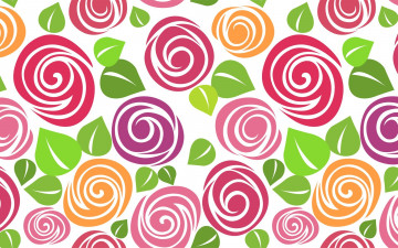 Картинка векторная+графика розы цветы листья разноцветные текстура фон