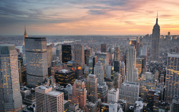 Картинка города нью-йорк+ сша панорама panorama reflection lights skyscrapers cityscape вода небоскрёбы огни ночь город night