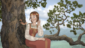 Картинка сказ+о+петре+и+февронии мультфильмы -unknown+ разное девушка дерево белка
