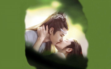 Картинка рисованное кино +мультфильмы лань ванцзи вэй усянь поцелуй
