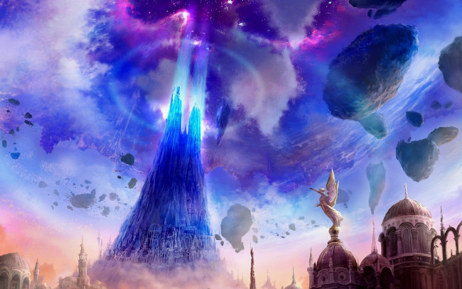Обои картинки фото видео игры, aion,  the tower of eternity, башня, дворец, магия