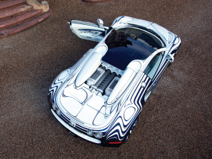 Картинка bugatti veyron grand sport roadster or blanc автомобили