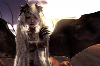 Картинка 3д графика fantasy фантазия существо волосы