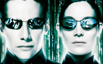Картинка матрица кино фильмы the matrix reloaded нео тринити зеленый очки