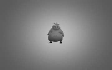 Картинка свин 3д графика animals животные свинья черно-белый улыбка