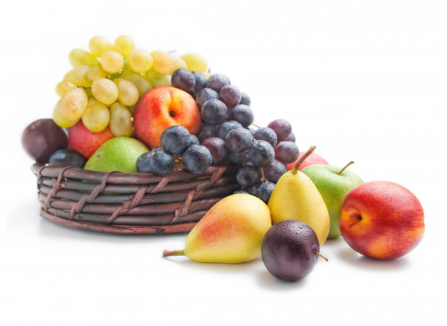 Обои картинки фото еда, фрукты, ягоды, нектарины, яблоки, виноград, сливы, груши