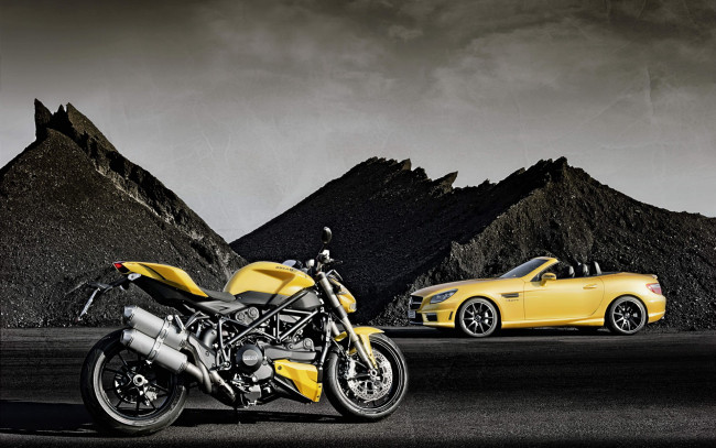 Обои картинки фото мотоциклы, ducati, mercedes