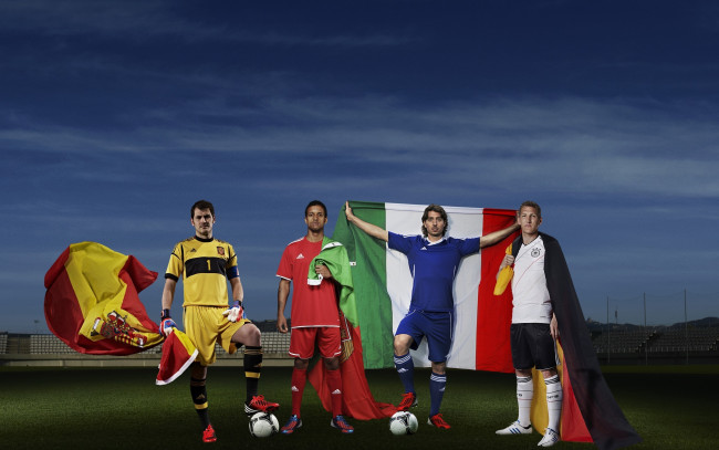 Обои картинки фото спорт, футбол, испания, италия, португалия, германия, полуфиналисты, адидас, евро, 2012, чемпионат