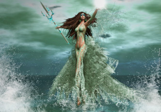 Картинка 3д графика fantasy фантазия царевна вода