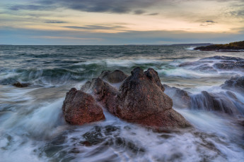 Картинка природа моря океаны океан камни прибой