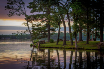 Картинка природа реки озера lake delton wisconsin озеро делтон висконсин деревья