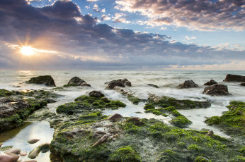 Картинка природа восходы закаты море берег закат