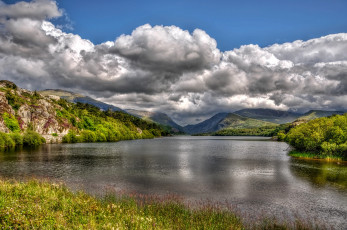 Картинка природа реки озера горы лес река облака