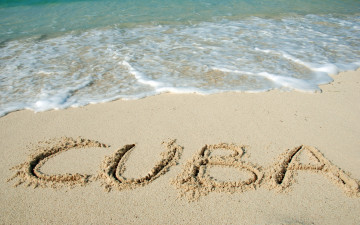 Картинка природа побережье paradise shore sea blue beach summer cuba волны песок берег пляж море sand